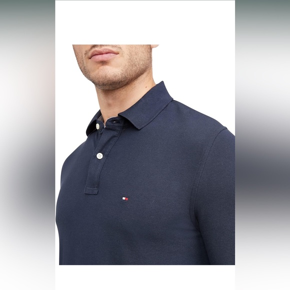 Tommy Hilfiger Men's Long Sleeve Polo Shirt in Regular Fit - Picture 4 of 6